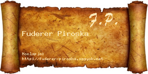 Fuderer Piroska névjegykártya